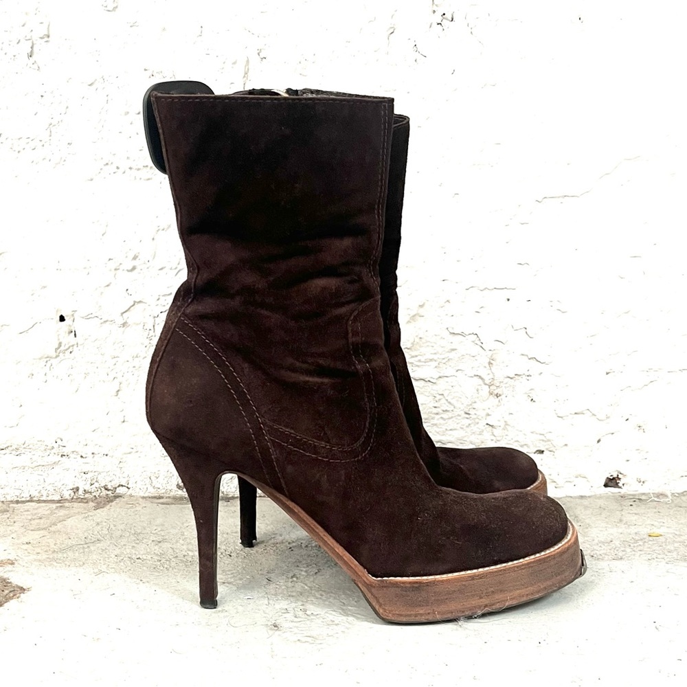 RICK OWENS Suede Brown Boots Sz 37.5